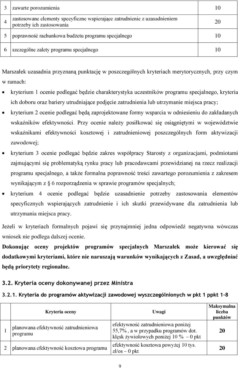 programu specjalnego, kryteria ich doboru oraz bariery utrudniające podjęcie zatrudnienia lub utrzymanie miejsca pracy; kryterium 2 ocenie podlegać będą zaprojektowane formy wsparcia w odniesieniu do