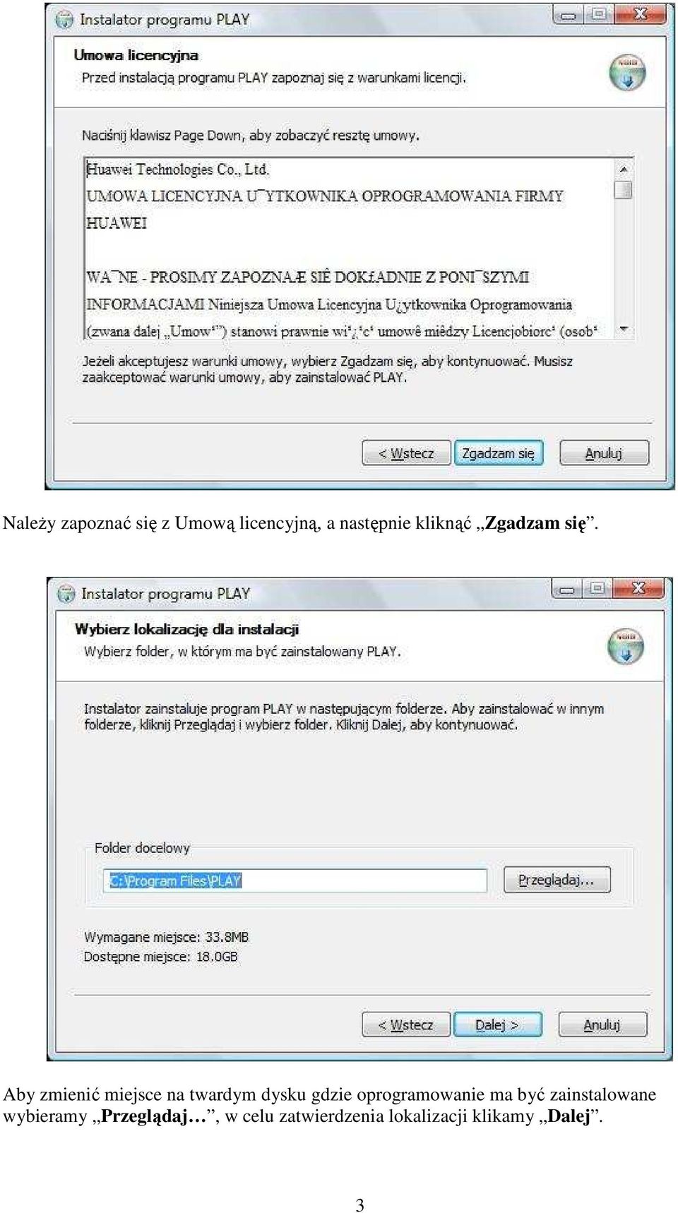 Aby zmienić miejsce na twardym dysku gdzie