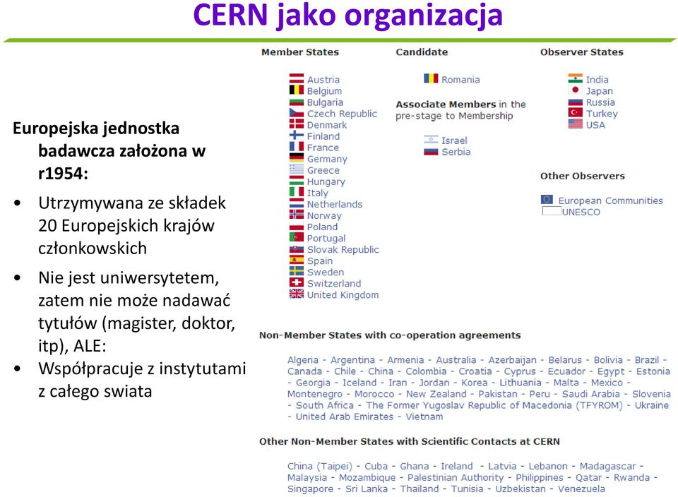 członkowskich Nie jest uniwersytetem, zatem nie może nadawać