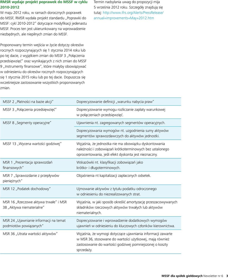 Szczegóły znajdują się tutaj: http://www.ifrs.org/alerts/pressrelease/ annual+improvements+may+2012.