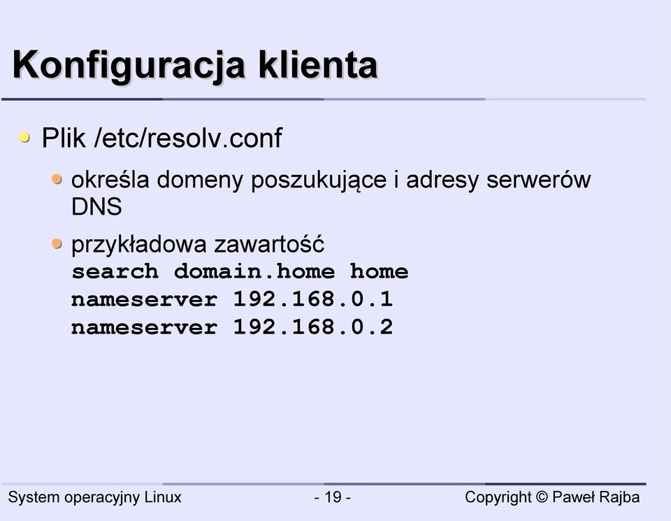 serwerów DNS przykładowa zawartość search