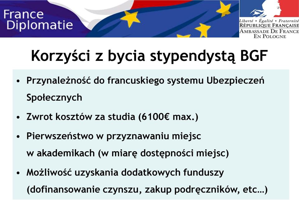 ) Pierwszeństwo w przyznawaniu miejsc w akademikach (w miarę dostępności