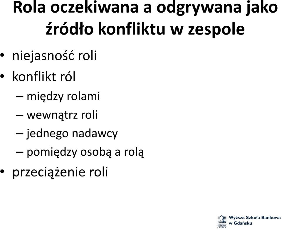 konflikt ról między rolami wewnątrz roli