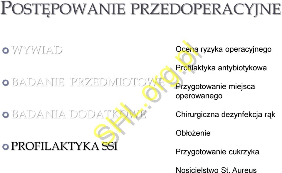 antybiotykowa Przygotowanie miejsca operowanego Chirurgiczna