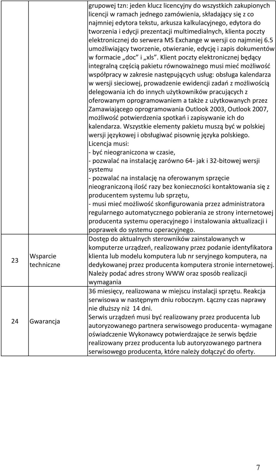 5 umożliwiający tworzenie, otwieranie, edycję i zapis dokumentów w formacie doc i xls.