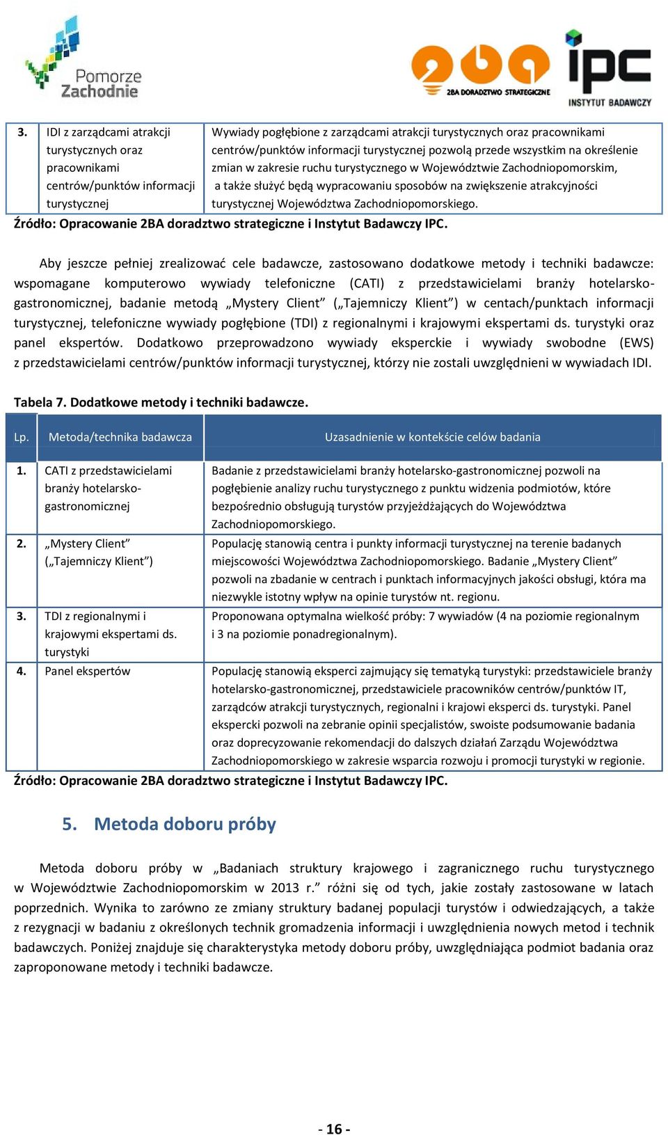 atrakcyjności turystycznej Województwa Zachodniopomorskiego. Źródło: Opracowanie 2BA doradztwo strategiczne i Instytut Badawczy IPC.