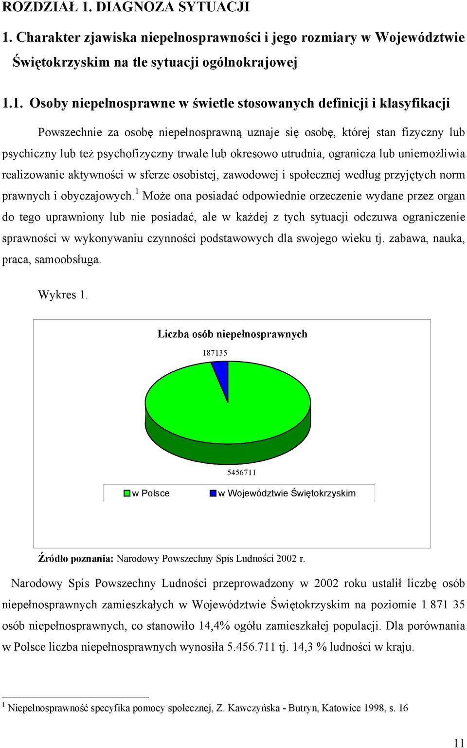 Charakter zjawiska niepełnosprawności i jego rozmiary w Województwie Świętokrzyskim na tle sytuacji ogólnokrajowej 1.