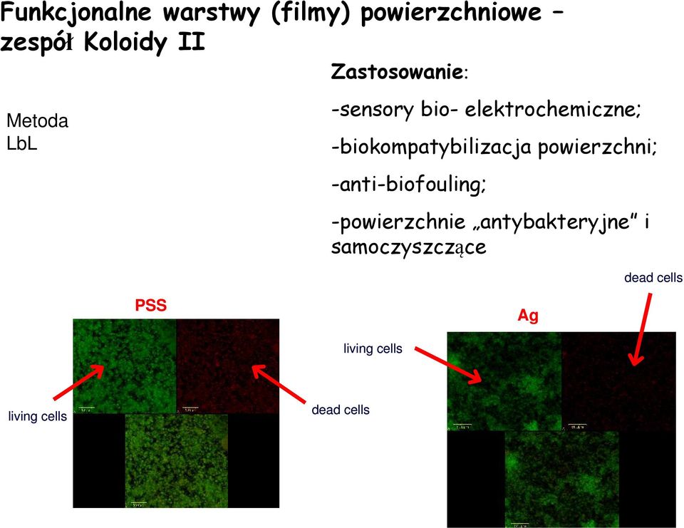 powierzchni; -anti-biofouling; -powierzchnie antybakteryjne i