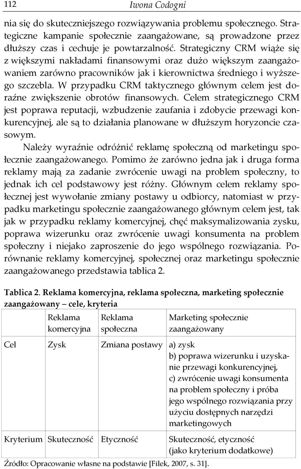 W przypadku CRM taktycznego głównym celem jest doraźne zwiększenie obrotów finansowych.