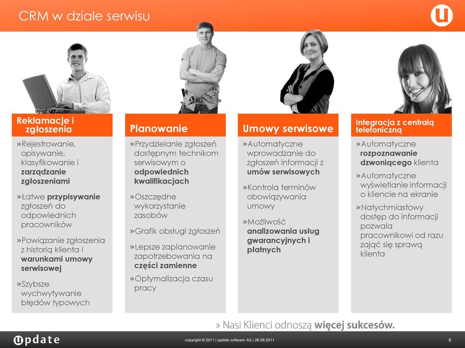 kwalifikacjach»oszczędne wykorzystanie zasobów»grafik obsługi zgłoszeń»lepsze zaplanowanie zapotrzebowania na części zamienne»optymalizacja czasu pracy»automatyczne wprowadzanie do zgłoszeń