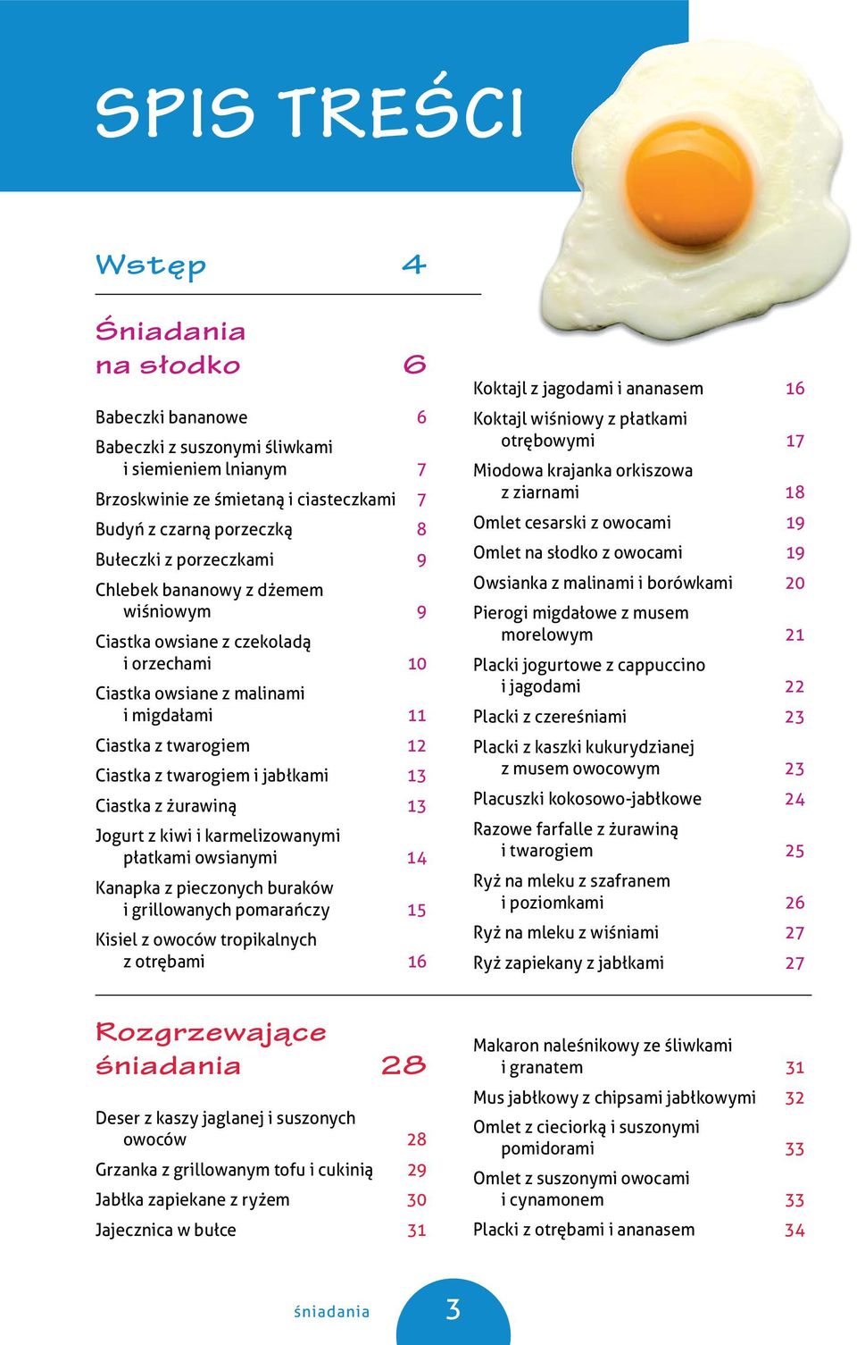 13 Jogurt z kiwi i karmelizowanymi płatkami owsianymi 14 Kanapka z pieczonych buraków i grillowanych pomarańczy 15 Kisiel z owoców tropikalnych z otrębami 16 Rozgrzewające 28 Deser z kaszy jaglanej i