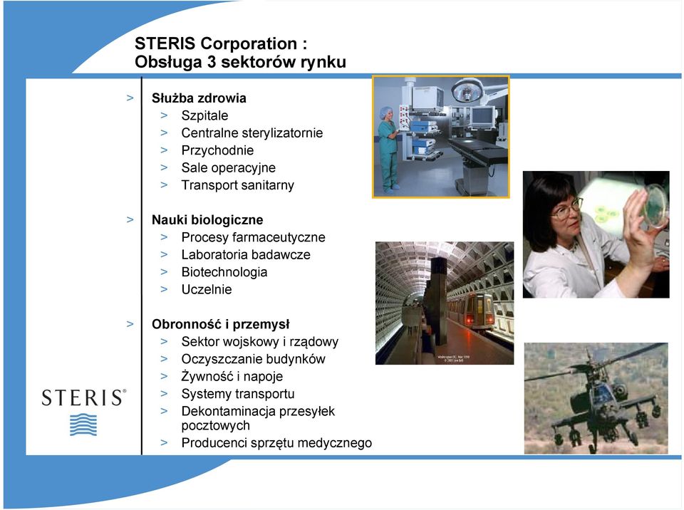 Laboratoria badawcze > Biotechnologia > Uczelnie > Obronność i przemysł > Sektor wojskowy i rządowy >