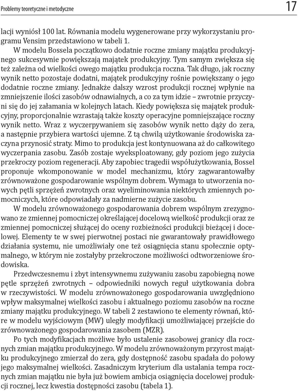 Tak długo, jak roczny wynik netto pozostaje dodatni, majątek produkcyjny rośnie powiększany o jego dodatnie roczne zmiany.