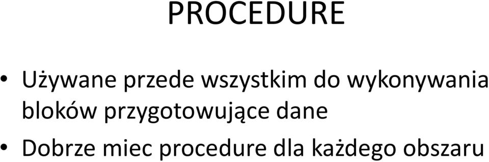 bloków przygotowujące dane