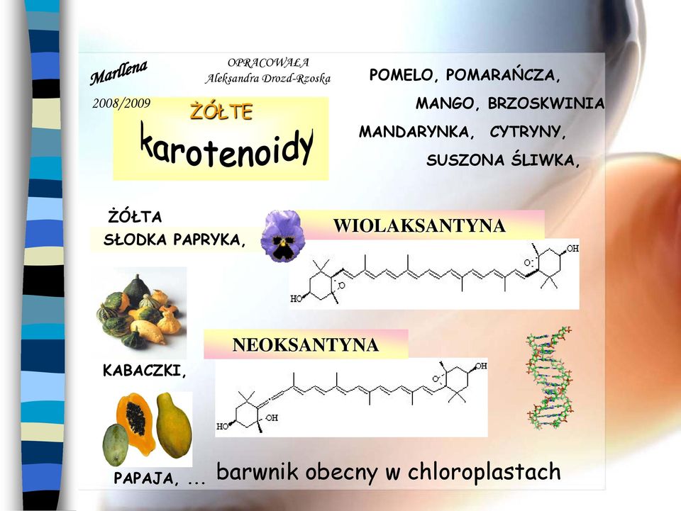 SŁODKA PAPRYKA, WIOLAKSANTYNA KABACZKI,