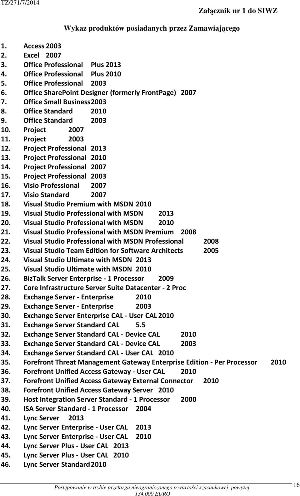 Project Professional 2010 14. Project Professional 2007 15. Project Professional 2003 16. Visio Professional 2007 17. Visio Standard 2007 18. Visual Studio Premium with MSDN 2010 19.