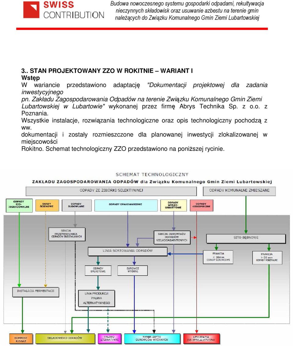 Zakładu Zagospodarowania Odpadów na terenie Związku Komunalnego Gmin Ziemi Lubartowskiej w Lubartowie" wykonanej przez firmę Abrys Technika