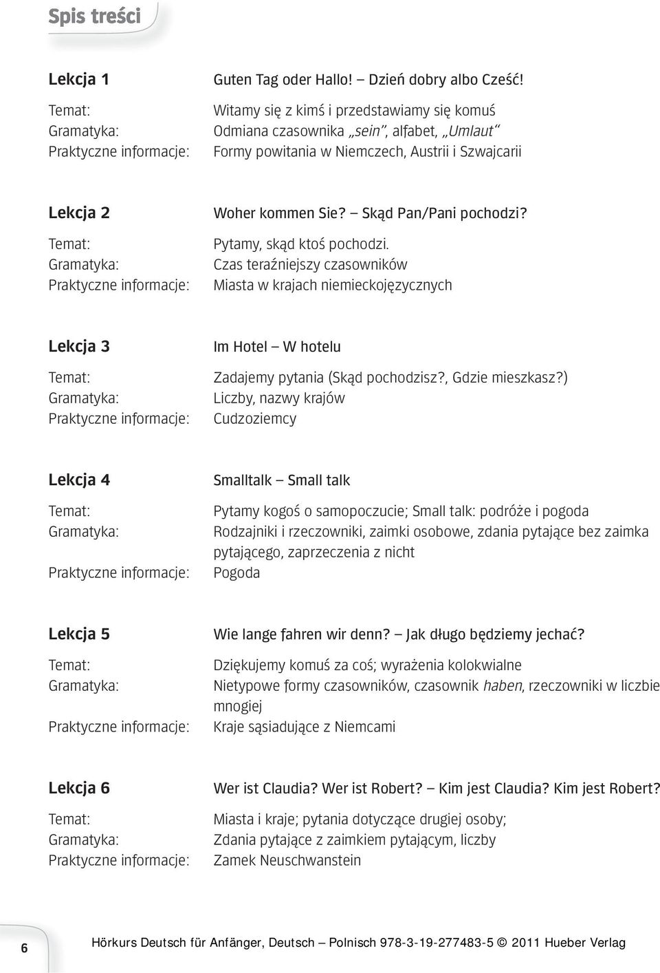 Pytamy, skąd ktoś pochodzi. Czas teraźniejszy czasowników Miasta w krajach niemieckojęzycznych Lekcja 3 Im Hotel W hotelu Zadajemy pytania (Skąd pochodzisz?, Gdzie mieszkasz?