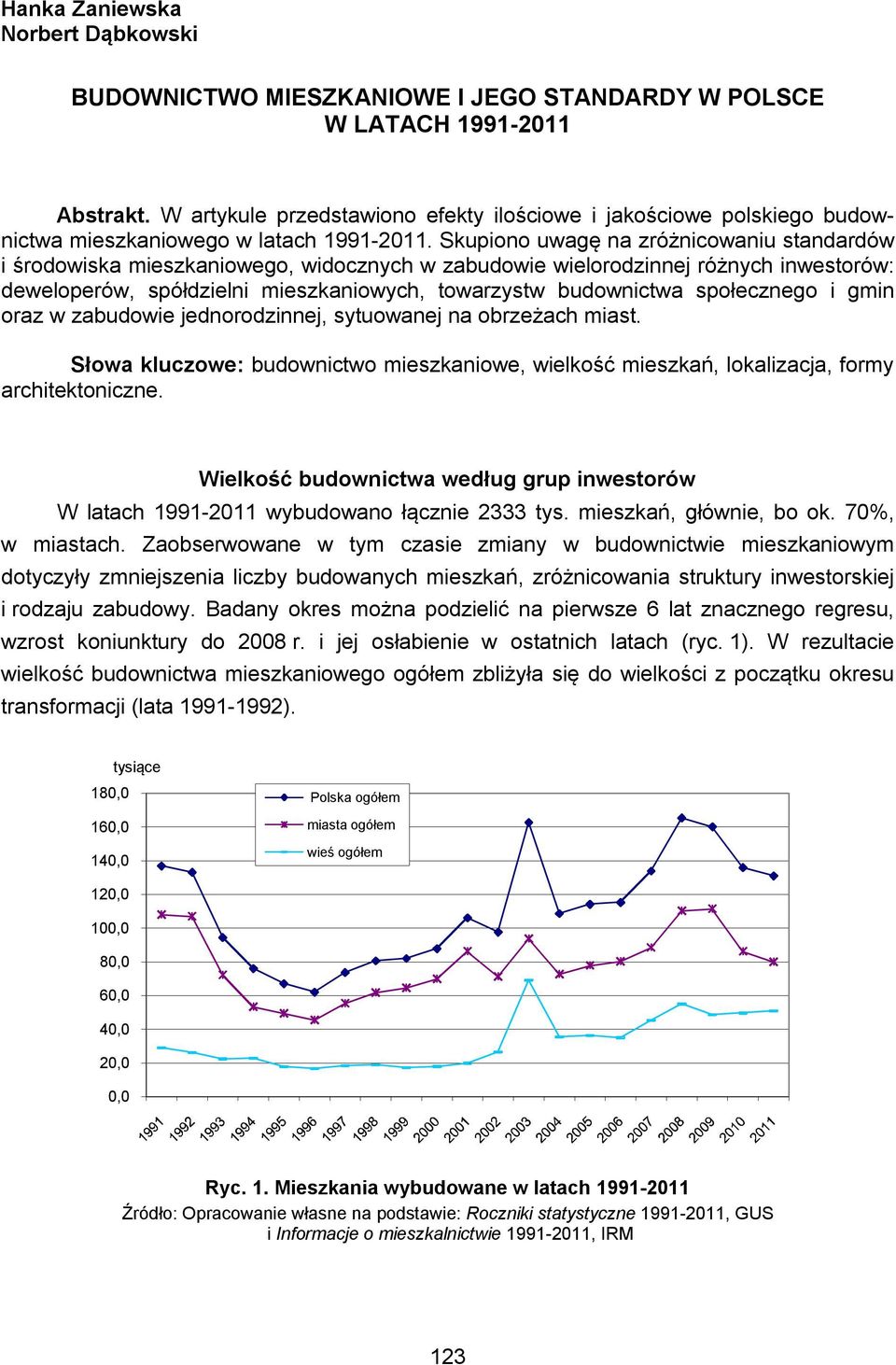 Skupiono uwagę na zróżnicowaniu standardów i środowiska mieszkaniowego, widocznych w zabudowie wielorodzinnej różnych inwestorów: deweloperów, spółdzielni mieszkaniowych, towarzystw budownictwa