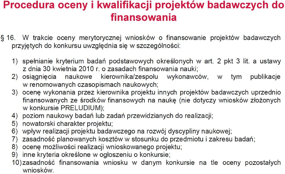 projektów