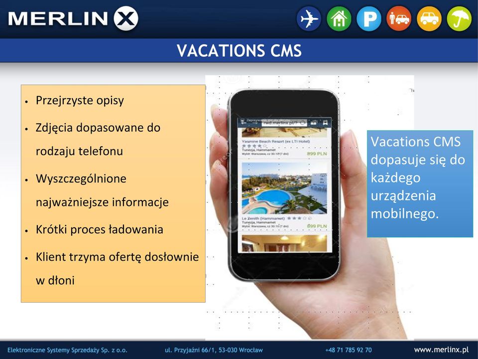 Krótki proces ładowania Vacations CMS dopasuje się do