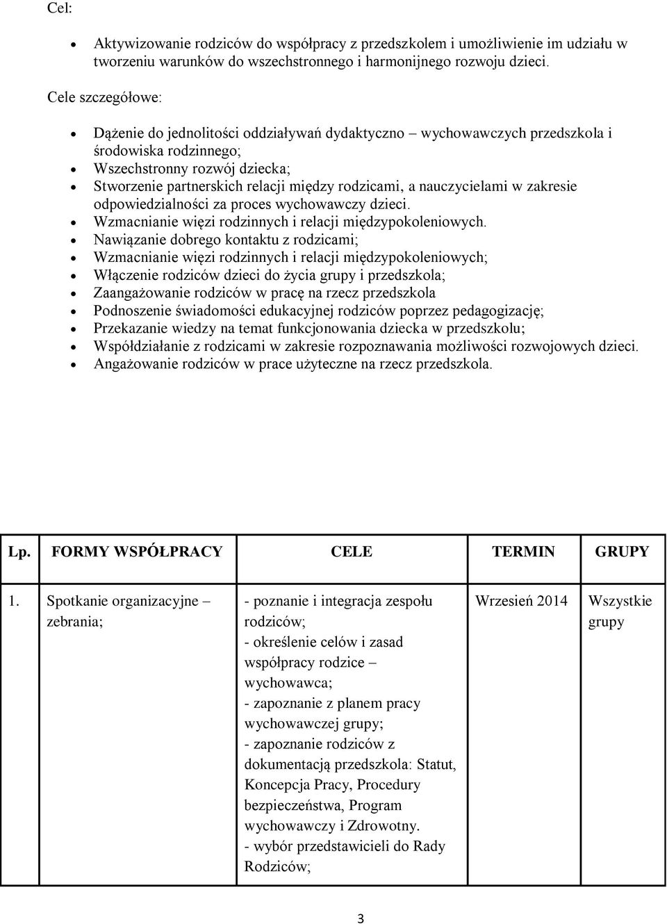 nauczycielami w zakresie odpowiedzialności za proces wychowawczy dzieci. Wzmacnianie więzi rodzinnych i relacji międzypokoleniowych.