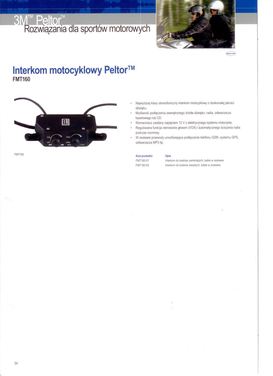 Wzmacniacz zasilany napieciem 12 V z elektrycznego systemu motocykla.