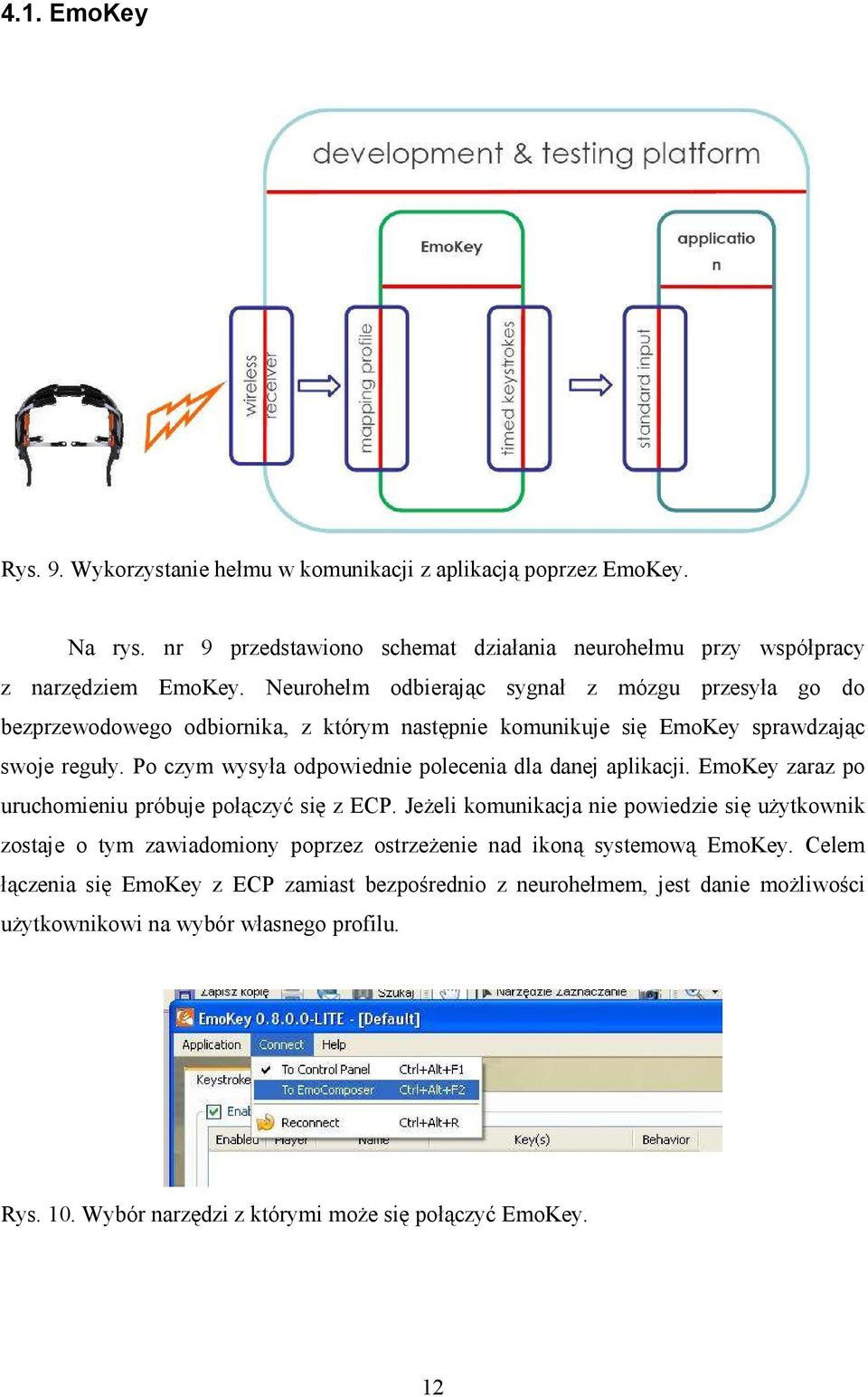 Po czym wysyła odpowiednie polecenia dla danej aplikacji. EmoKey zaraz po uruchomieniu próbuje połączyć się z ECP.