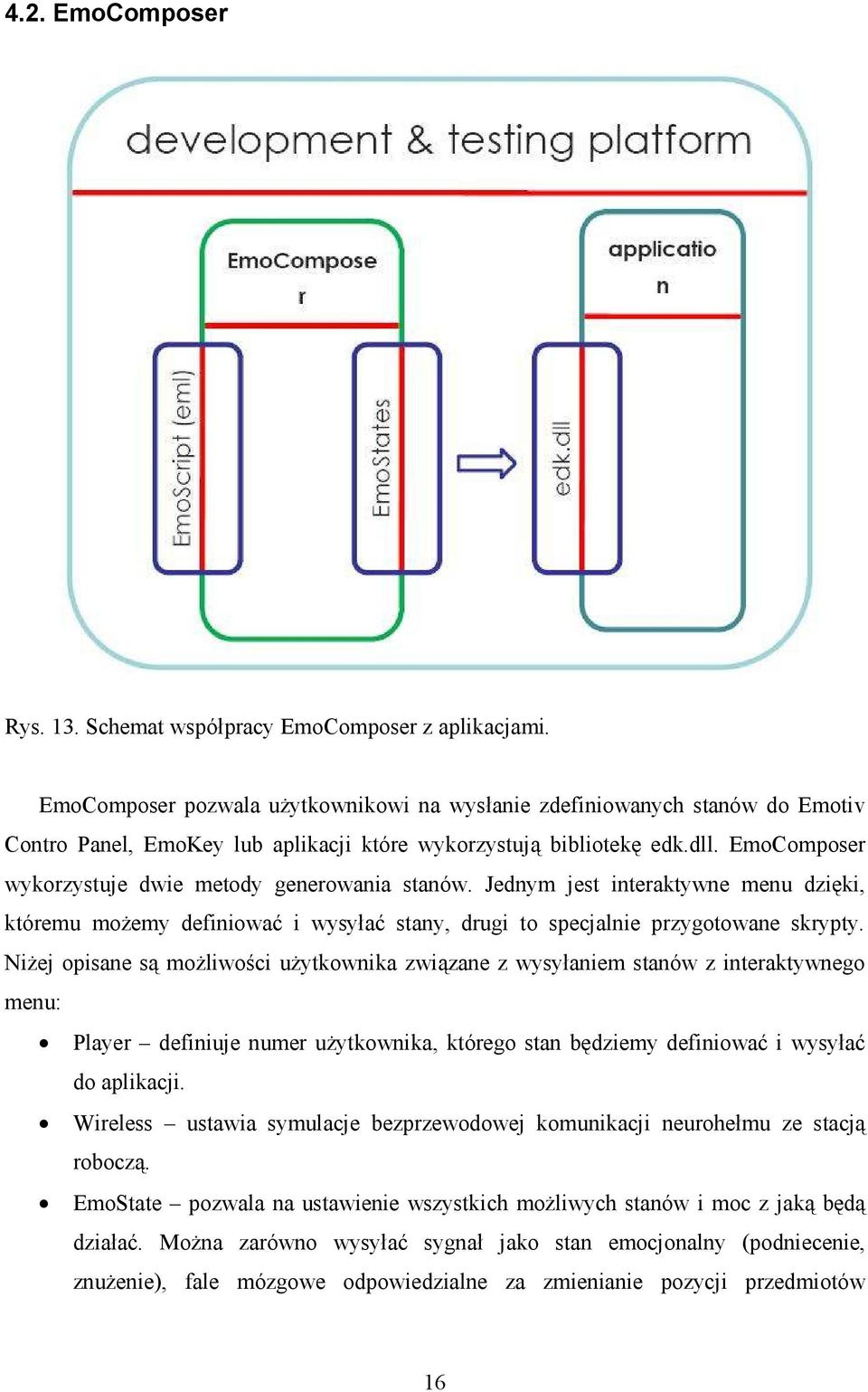 EmoComposer wykorzystuje dwie metody generowania stanów. Jednym jest interaktywne menu dzięki, któremu moŝemy definiować i wysyłać stany, drugi to specjalnie przygotowane skrypty.