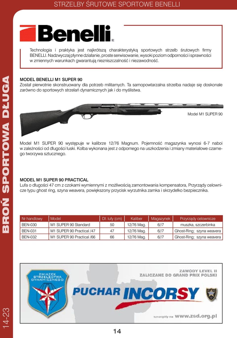 długa MODEL Benelli M1 SUPER 90 Został pierwotnie skonstruowany dla potrzeb militarnych.