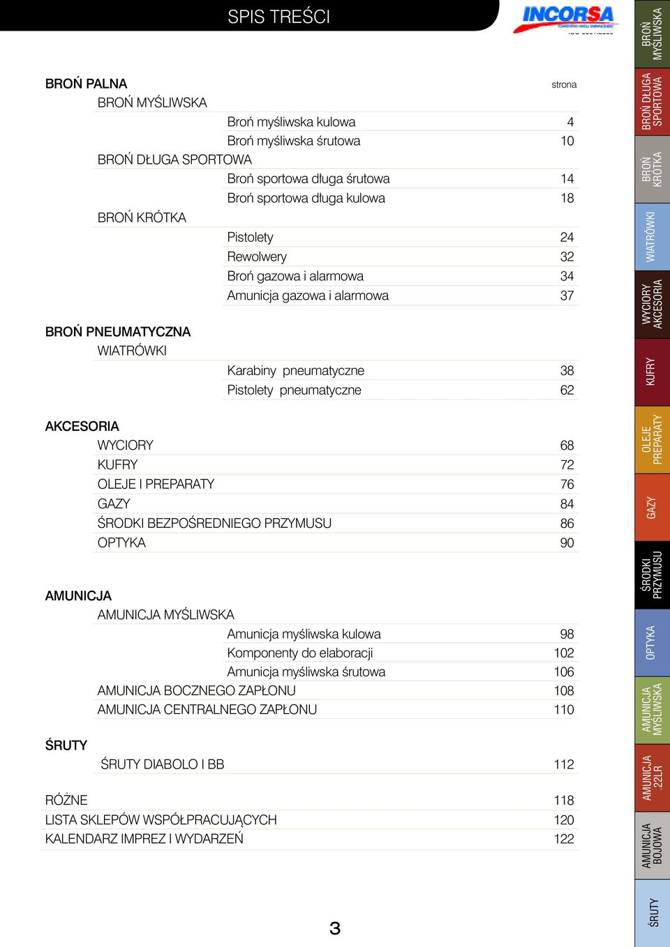 68 72 oleje i preparaty 76 84 środki bezpośredniego przymusu 86 optyka 90 oleje preparaty Amunicja Amunicja kulowa 98 Komponenty do elaboracji 102 Amunicja śrutowa 106 Amunicja