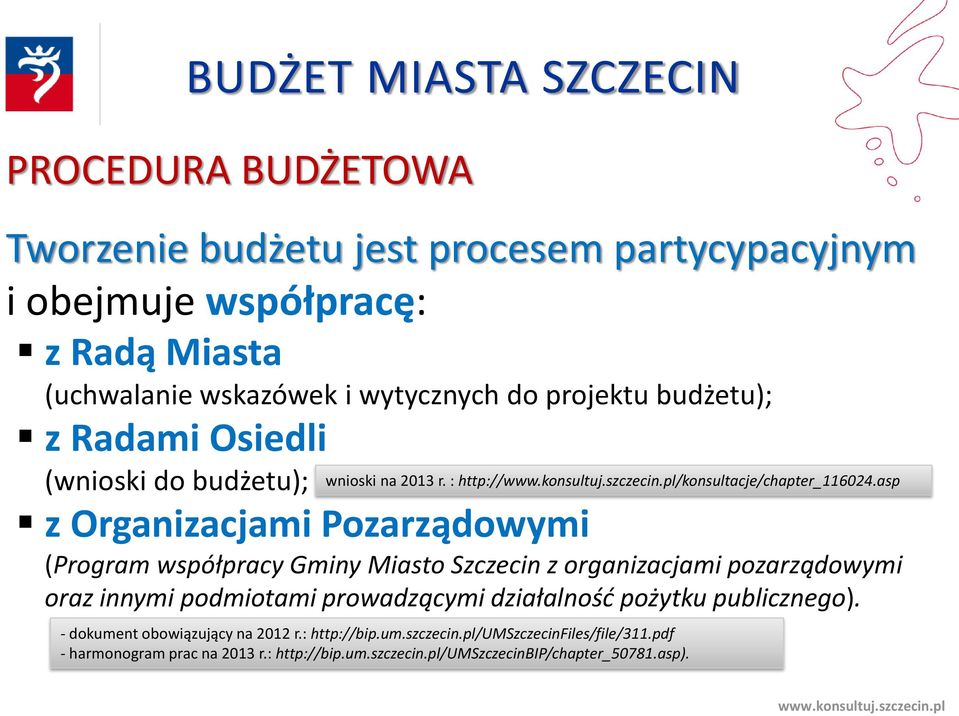 asp z Organizacjami Pozarządowymi (Program współpracy Gminy Miasto Szczecin z organizacjami pozarządowymi oraz innymi podmiotami prowadzącymi działalność