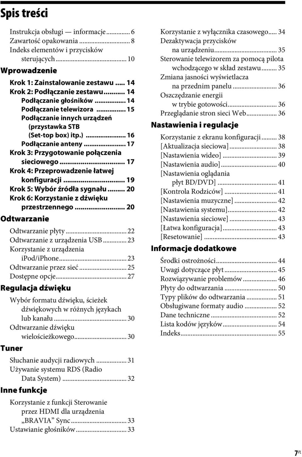 .. 17 Krok 4: Przeprowadzenie łatwej konfiguracji... 19 Krok 5: Wybór źródła sygnału... 20 Krok 6: Korzystanie z dźwięku przestrzennego... 20 Odtwarzanie Odtwarzanie płyty.