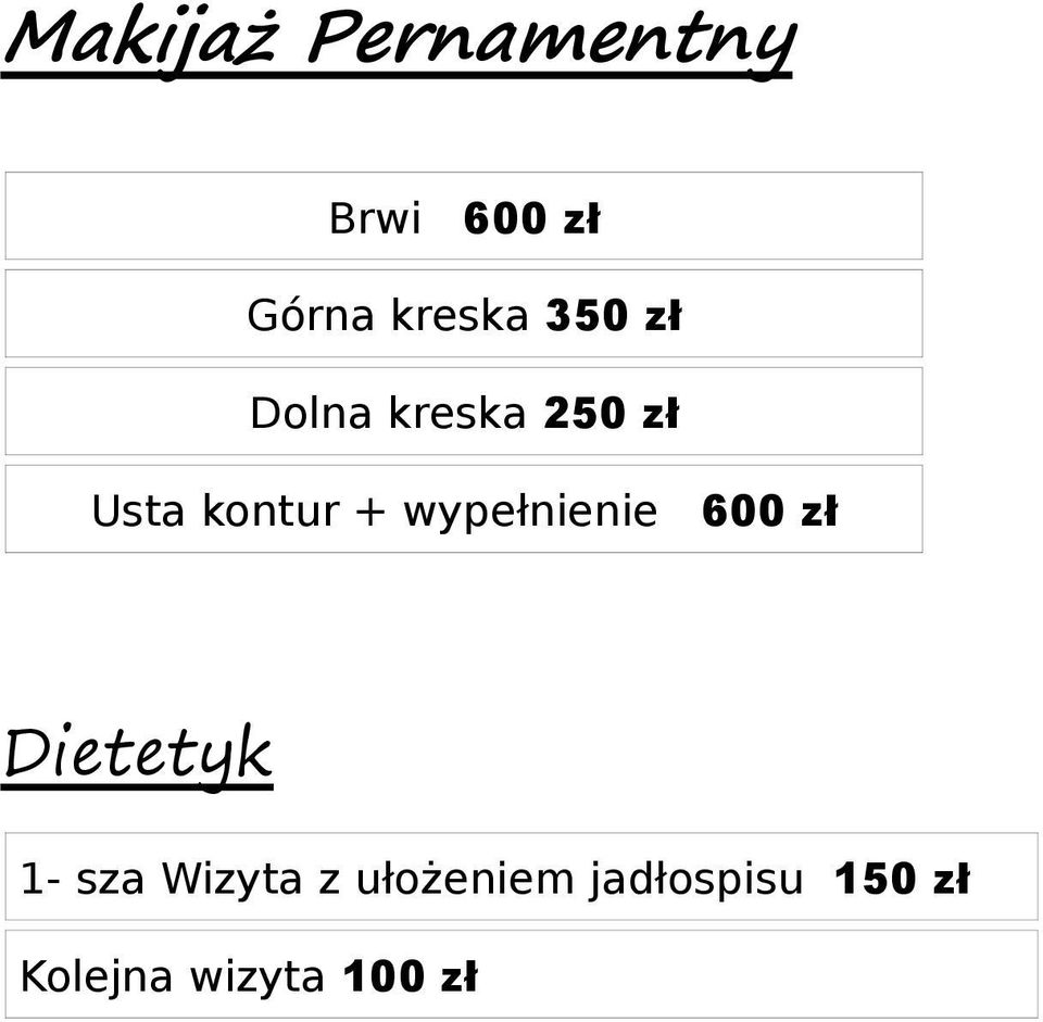 kontur + wypełnienie 600 zł Dietetyk 1-