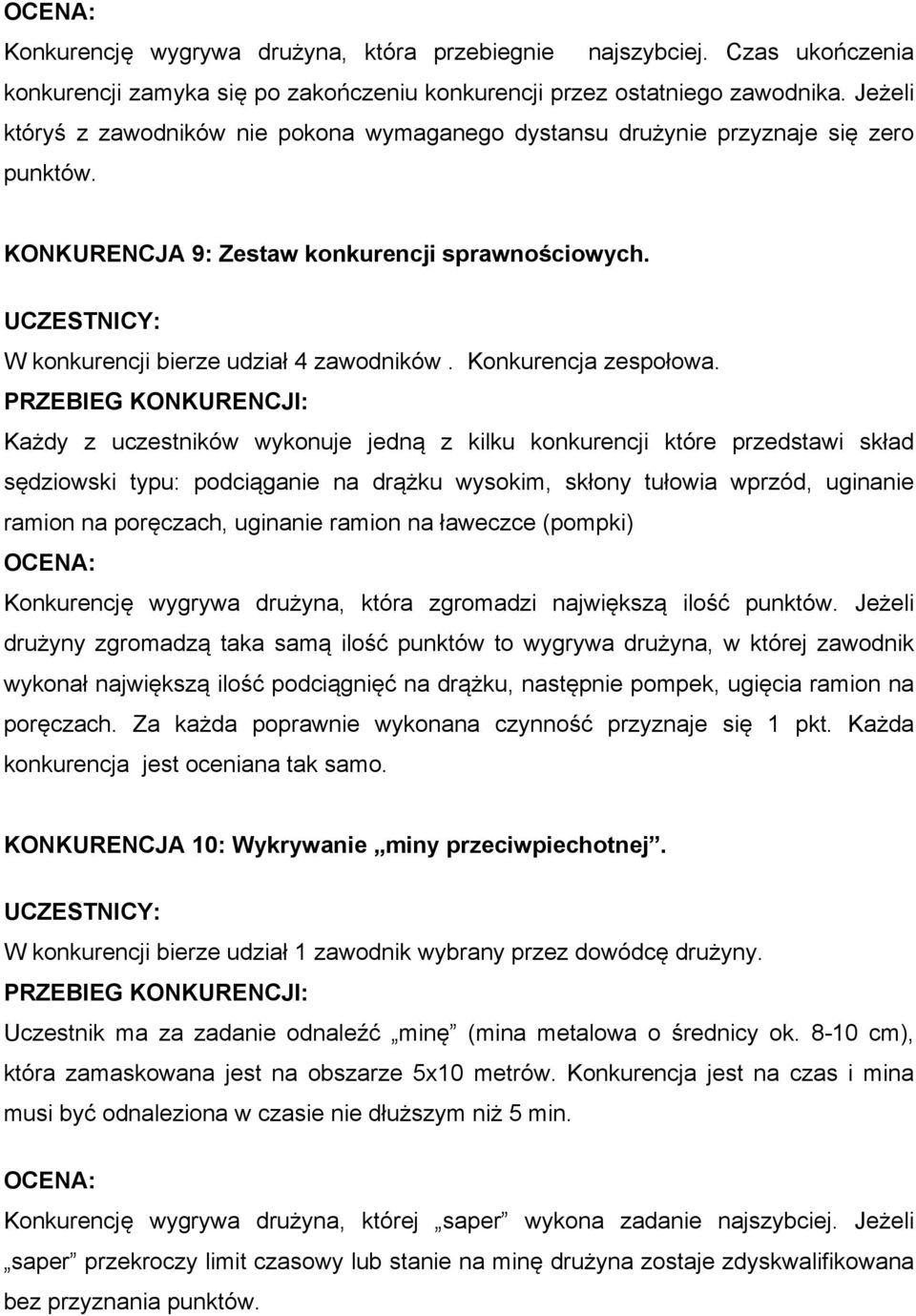 Konkurencja zespołowa.