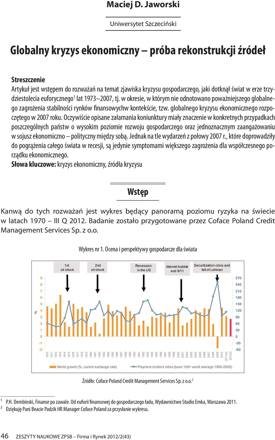 erze trzydziestolecia euforycznego 1 lat 1973 2007, tj. w okresie, w którym nie odnotowano poważniejszego globalnego zagrożenia stabilności rynków finansowychw kontekście, tzw.