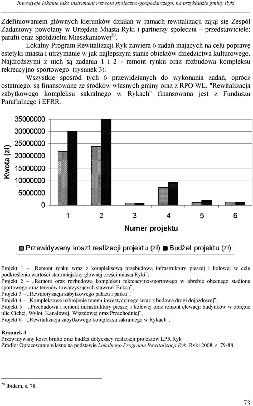 Lokalny Program Rewitalizacji Ryk zawiera 6 zadań mających na celu poprawę estetyki miasta i utrzymanie w jak najlepszym stanie obiektów dziedzictwa kulturowego.