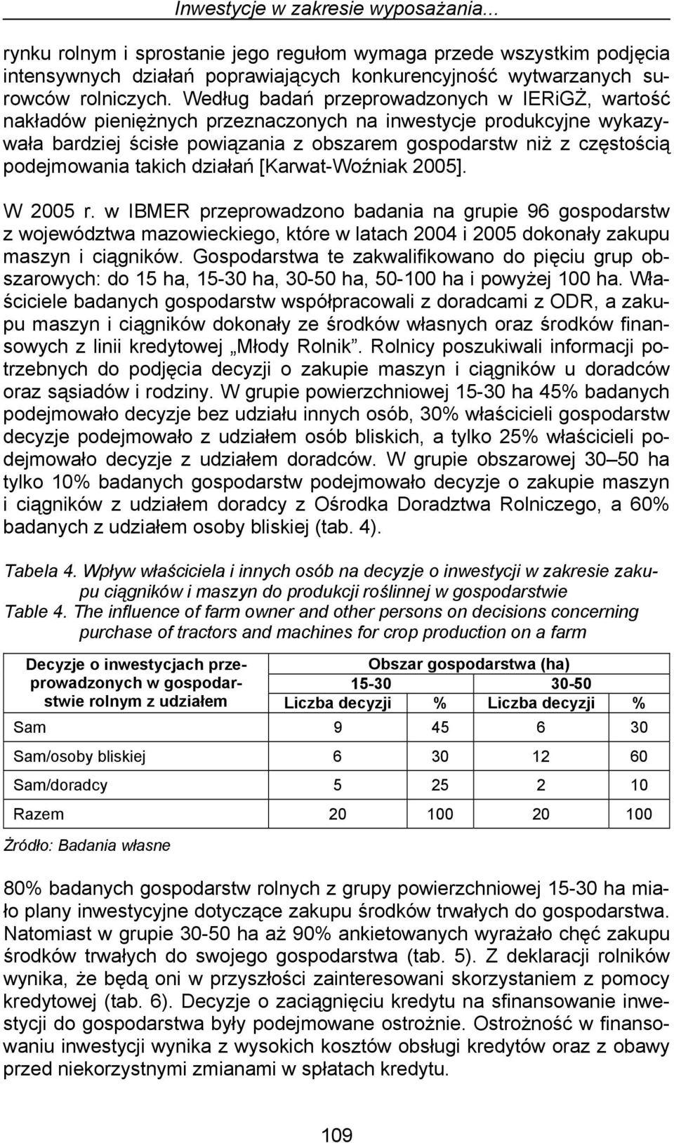 podejmowania takich działań [Karwat-Woźniak 2005]. W 2005 r.