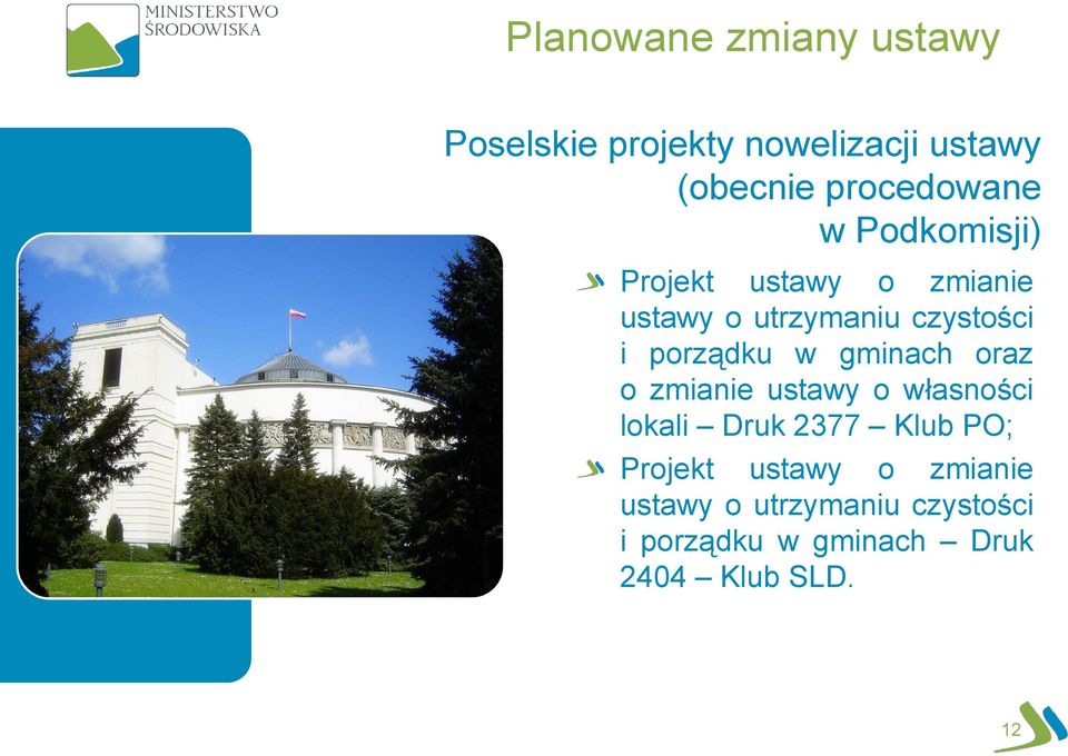 gminach oraz o zmianie ustawy o własności lokali Druk 2377 Klub PO; Projekt ustawy