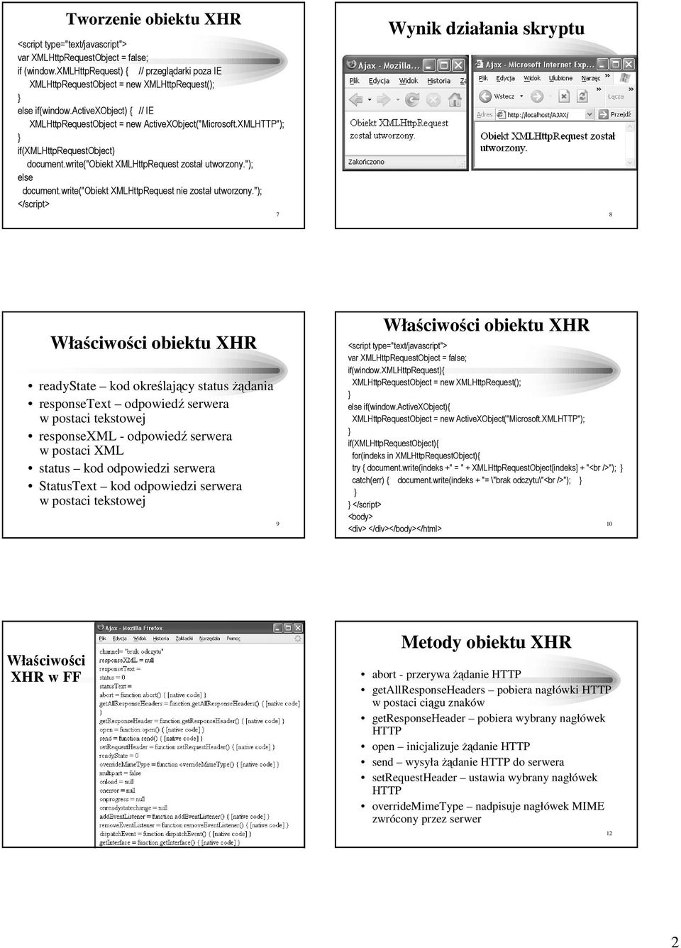 write("obiekt XMLHttpRequest nie został utworzony.