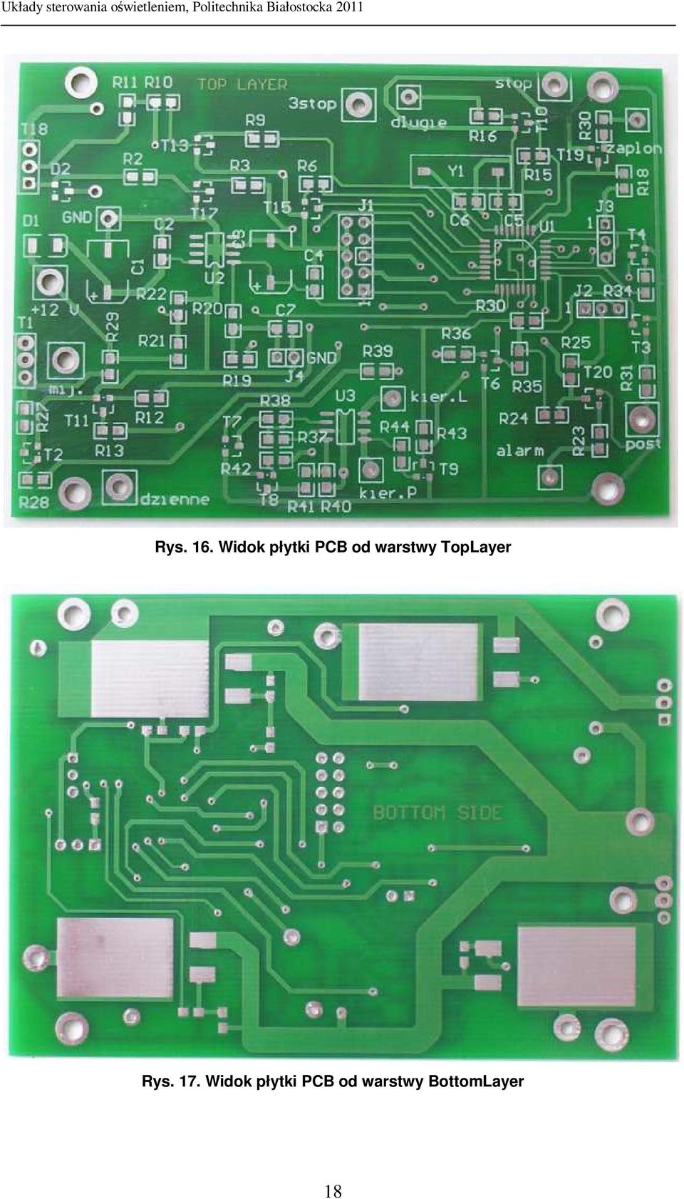 Widok płytki PCB od warstwy TopLayer