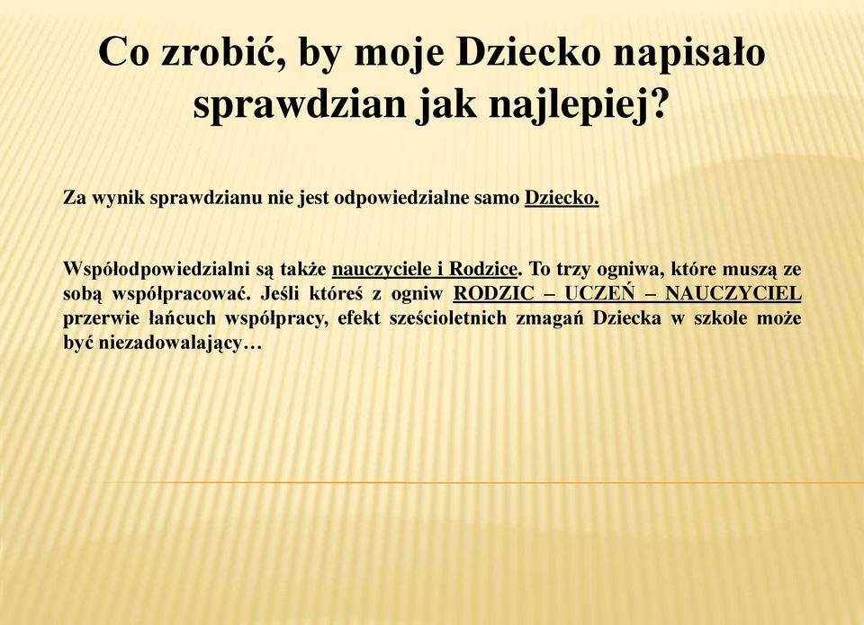 Współodpowiedzialni są także nauczyciele i Rodzice.