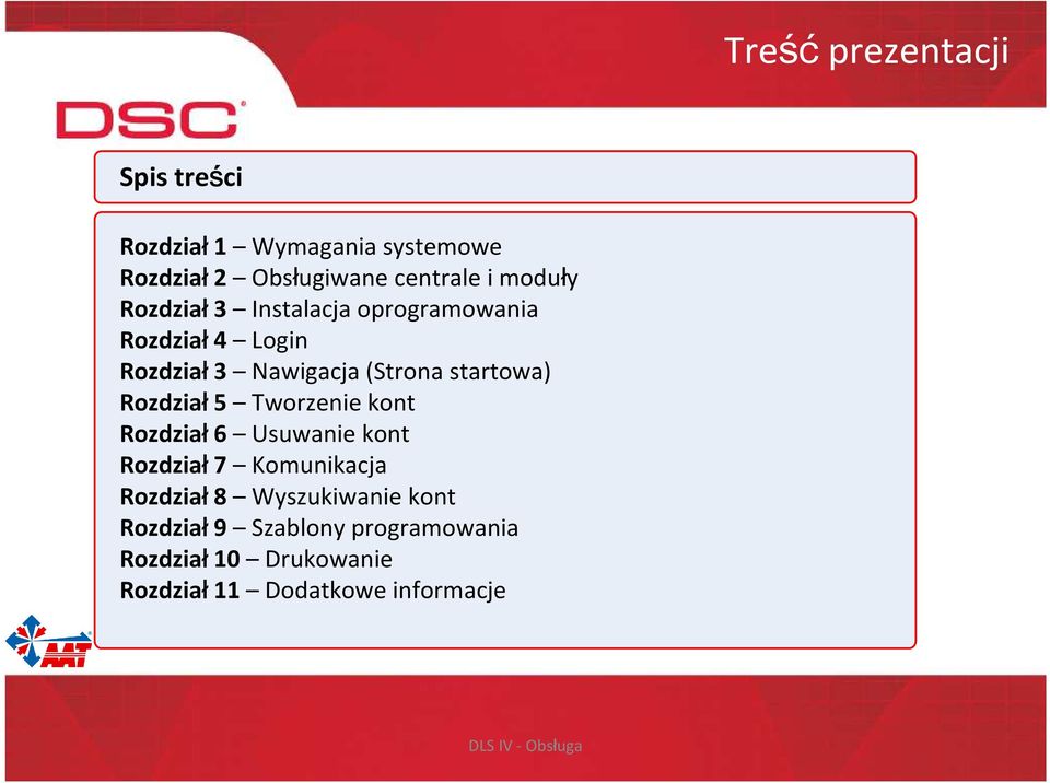 startowa) Rozdział 5 Tworzenie kont Rozdział 6 Usuwanie kont Rozdział 7 Komunikacja Rozdział 8