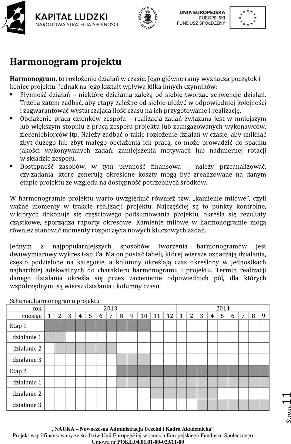 Trzeba zatem zadbać, aby etapy zależne od siebie ułożyć w odpowiedniej kolejności i zagwarantować wystarczającą ilość czasu na ich przygotowanie i realizację.