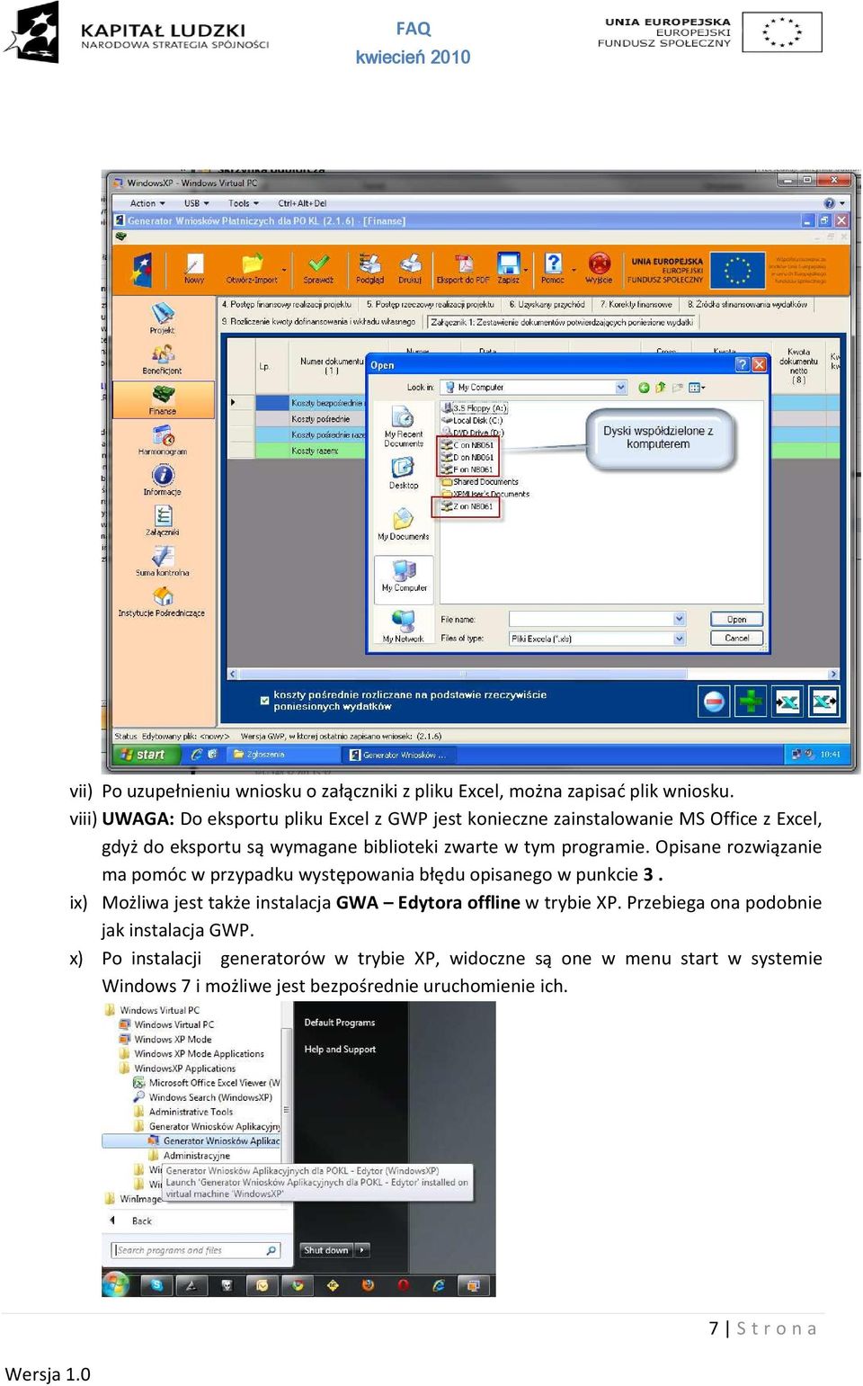 programie. Opisane rozwiązanie ma pomóc w przypadku występowania błędu opisanego w punkcie 3.