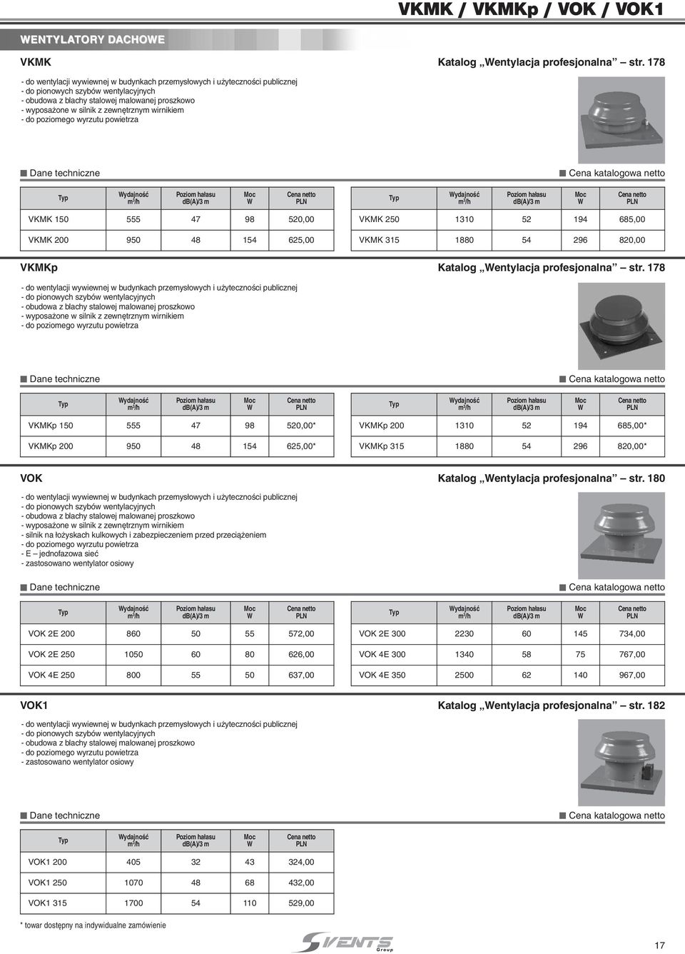 poziomego wyrzutu powietrz db()/3 m db()/3 m VKMK 150 555 47 98 50,00 VKMK 00 950 48 154 65,00 VKMK 50 1310 5 194 685,00 VKMK 315 1880 54 96 80,00 VKMKp Ktlog entylj profesjonln str.