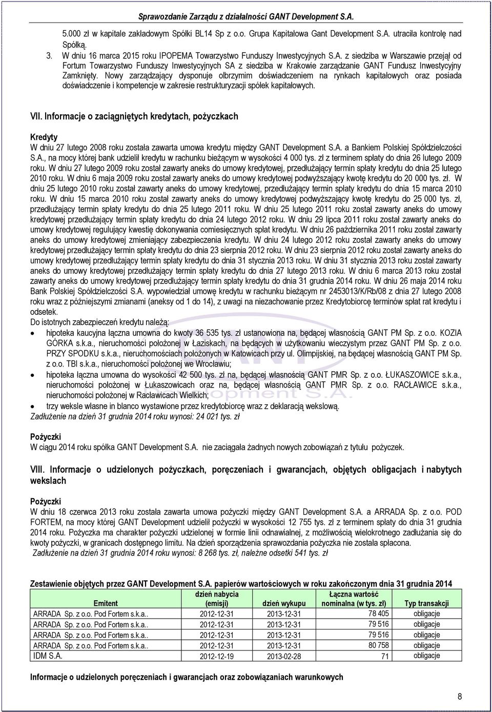 Towarzystwo Funduszy Inwestycyjnych S.A. z siedziba w Warszawie przejął od Fortum Towarzystwo Funduszy Inwestycyjnych SA z siedziba w Krakowie zarządzanie GANT Fundusz Inwestycyjny Zamknięty.