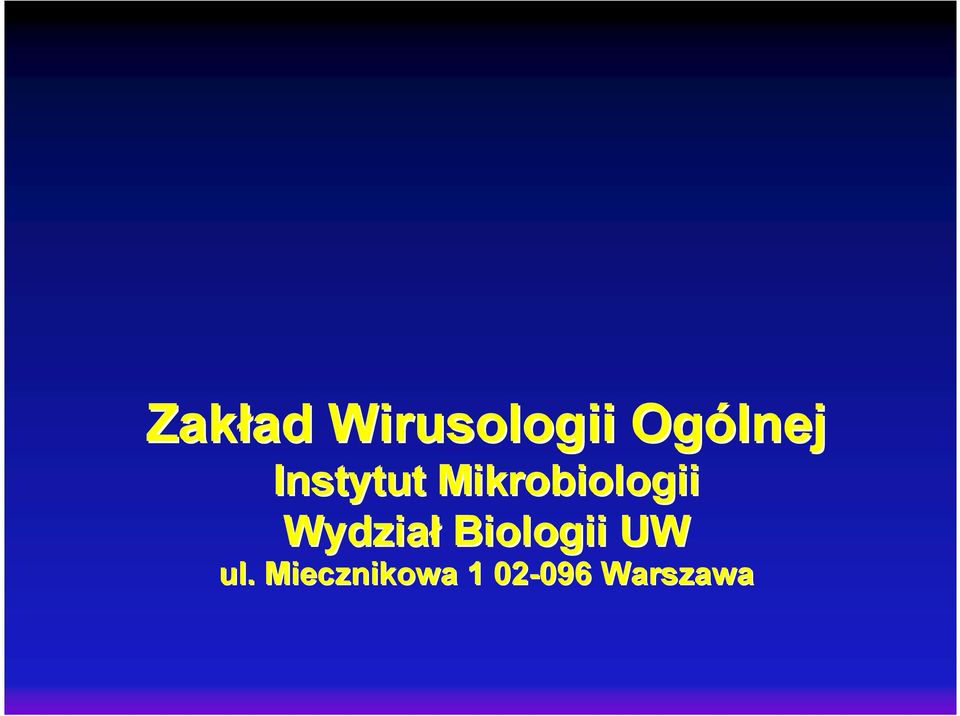 Mikrobiologii Wydział