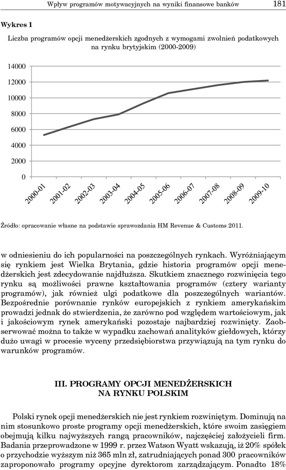 Wyróżniaja cym się rynkiem jest Wielka Brytania, gdzie historia programów opcji menedżerskich jest zdecydowanie najdłuższa.