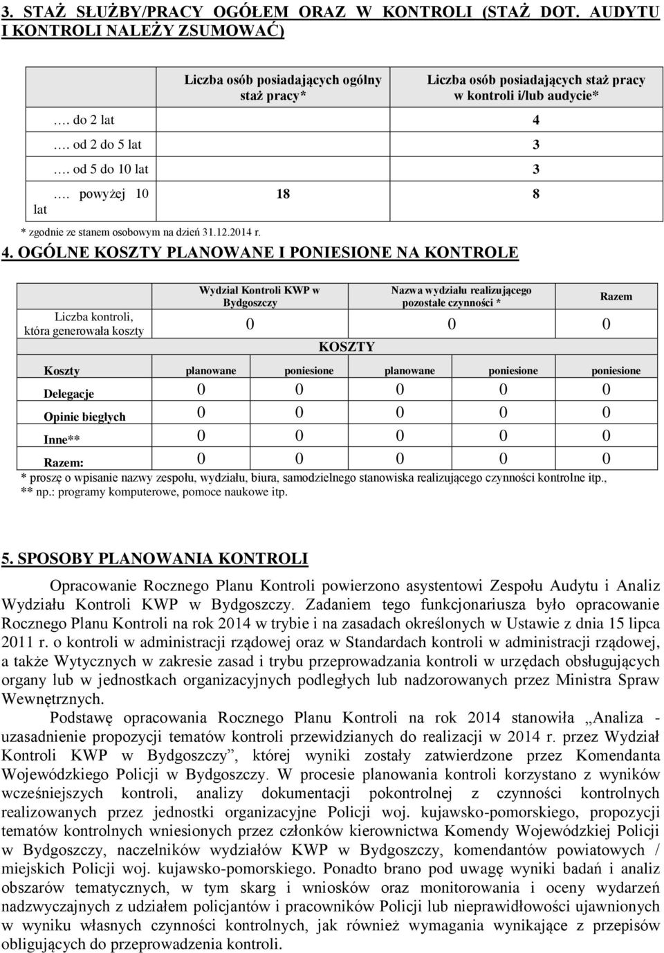 od 2 do 5 lat 3. od 5 do 10 lat 3. powyżej 10 lat 18 8 * zgodnie ze stanem osobowym na dzień 31.12.2014 r. 4.